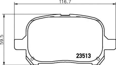 Комплект гальмівних колодок передн, LEXUS ES, RX TOYOTA CAMRY, HARRIER, NADIA, PREVIA II, SOLARA 2.0-3.0 08.96-11.08 TEXTAR 2351302
