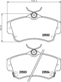 Комплект гальмівних колодок передн, CHRYSLER PT CRUISER 1.6-2.4 06.00-12.10 TEXTAR 2353202