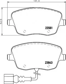 Комплект гальмівних колодок передн, SEAT CORDOBA, CORDOBA VARIO, IBIZA III SKODA FABIA I, FABIA II, ROOMSTER, ROOMSTER PRAKTIK VW POLO IV 1.2-2.0 06.99 TEXTAR 2358102