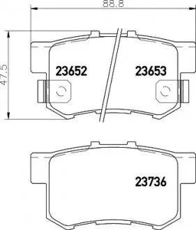 Комплект гальмівних колодок задн, ACURA TL GREAT WALL HOVER H6 HONDA ACCORD VII, CIVIC VII, CR-V II, CR-V III, FR-V, JAZZ II, STEPWGN 1.2-3.2 05.96 TEXTAR 2365201