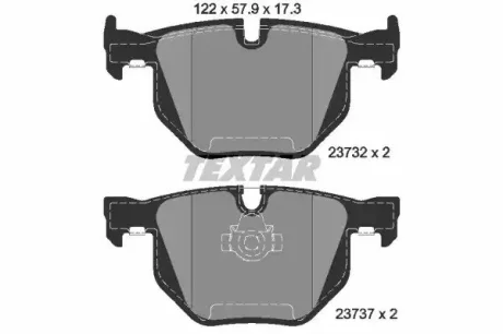 Комплект гальмівних колодок задн, BMW 3 (E90), 3 (E92), 3 (E93), 5 (E60), 5 (E61), 6 (E63), 6 (E64) 2.0-3.0D 12.01-12.13 TEXTAR 2373201
