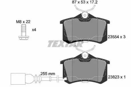 Комплект гальмівних колодок задн (з гвинтами гальмівного супорта), AUDI A2, A4 B5 RENAULT MEGANE II, TWINGO II SEAT CORDOBA, IBIZA III SKODA SCALA VW GOLF III, LUPO I 1.2-2.0 07.93 TEXTAR 2382301 Купити в Україні