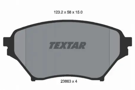 Комплект гальмівних колодок передн, MAZDA MX-5 II 1.6/1.8 05.98-10.05 TEXTAR 2386301