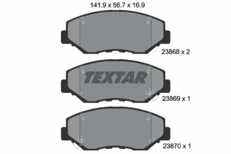 Комплект тормозных колодок TEXTAR 2386801