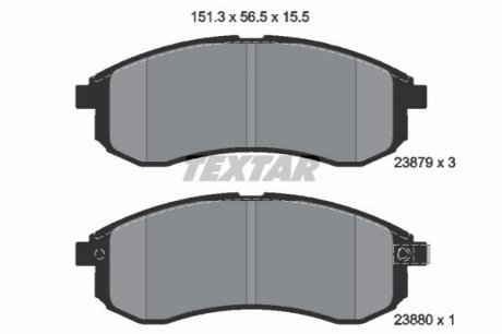 Гальмівні колодки, дискове гальмо (набір) - (DBP511126, MN105622, MN102622) TEXTAR 2387902