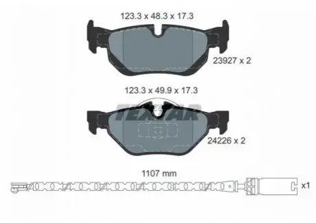 Комплект тормозных колодок задн, BMW 1 (E81), 1 (E87), 1 (E88) 2.0/3.0 09.06-12.13 TEXTAR 2392707