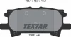 Комплект гальмівних колодок задн, LEXUS RX TOYOTA HARRIER, HIGHLANDER / KLUGER 2.4-3.5 09.00-12.13 TEXTAR (2396701) зображення 5