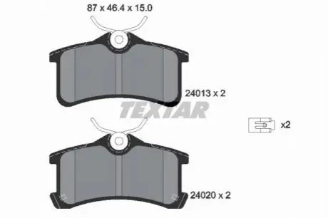 Комплект гальмівних колодок задн, LEXUS ES TOYOTA AVENSIS, CAMRY, COROLLA 1.4-3.0 09.91 TEXTAR 2401301