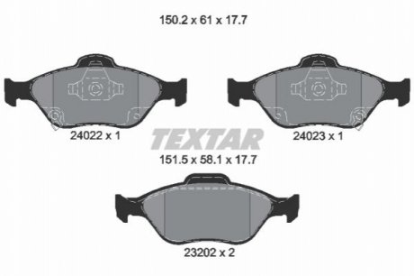 Гальмівні колодки TEXTAR 2402201