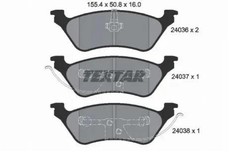 Комплект гальмівних колодок задн, CHRYSLER RAM VAN, VOYAGER III, VOYAGER IV DODGE CARAVAN, GRAND 2.0-3.8 01.95-07.09 TEXTAR 2403601 Купити в Україні