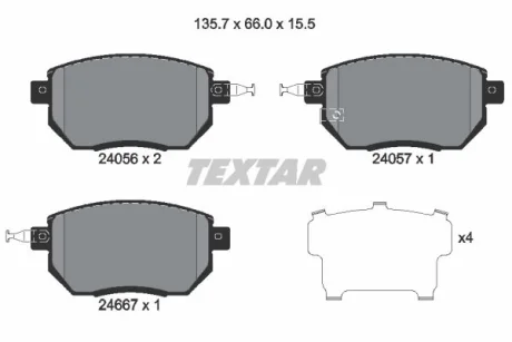 Комплект тормозных колодок TEXTAR 2405601