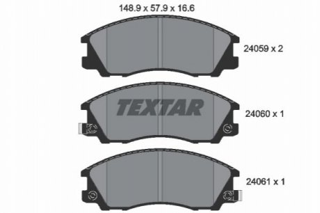 Гальмівні колодки, дискове гальмо (набір) TEXTAR 2405901