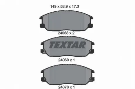 Комплект гальмівних колодок передн, HYUNDAI H-1 CARGO, TERRACAN KIA SORENTO I LADA NIVA TRAVEL SSANGYONG KYRON SUZUKI IGNIS II 1.5-3.5 11.01 TEXTAR 2406801 Купити в Україні