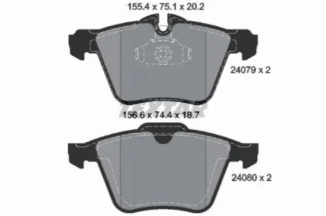 Комплект гальмівних колодок передн, JAGUAR S-TYPE II, XF I, XF SPORTBRAKE, XJ, XK II 2.0-5.0 11.01-12.19 TEXTAR 2407903