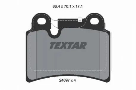 Комплект гальмівних колодок задн, VW TOUAREG 2.5D-6.0 10.02-03.18 TEXTAR 2409701 Купити в Україні