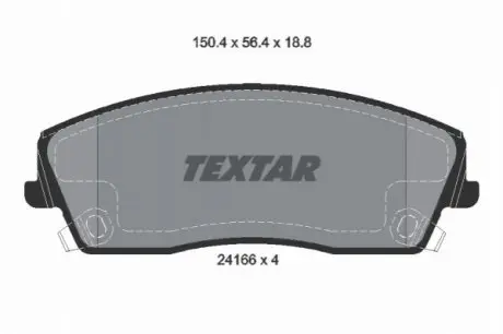 Комплект гальмівних колодок передн, CHRYSLER 300C DODGE CHALLENGER, CHARGER LANCIA THEMA 2.7-6.4 06.05 TEXTAR 2416601