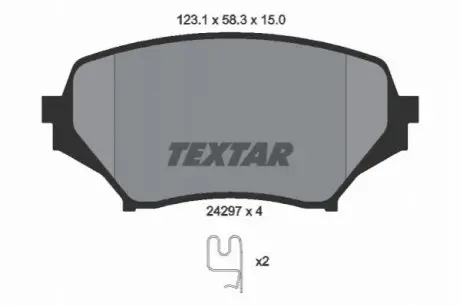 Комплект гальмівних колодок передн, MAZDA MX-5 III 1.8/2.0 03.05-12.16 TEXTAR 2429701