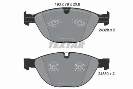 Комплект гальмівних колодок передн, BMW 5 (E60), 5 (E61), 6 (E63), 6 (E64), 7 (E65, E66, E67) 3.0D-6.0 01.03-12.10 TEXTAR 2432801