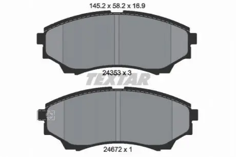 Тормозные колодки, дисковый тормоз.) TEXTAR 2435301