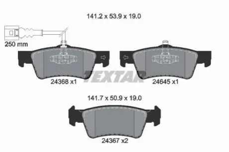 Тормозные колодки, дисковый тормоз.) TEXTAR 2436801