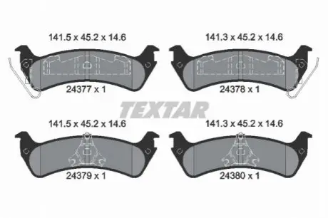 Тормозные колодки, дисковый тормоз.) TEXTAR 2437701
