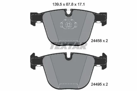 Колодки гальмівні (задні) BMW X5 (E70/F15)/ X6 (E71/F16) 06- (Ate-Teves) Q+ TEXTAR 2445801