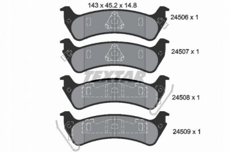 Гальмівні колодки, дискове гальмо (набір) TEXTAR 2450601 (фото 1)