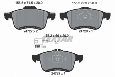 Тормозные колодки, дисковый тормоз.) TEXTAR 2472701 Купить в Украине