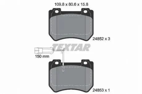 Комплект гальмівних колодок передн, ALFA ROMEO 159, BRERA, SPIDER 1.8-2.2 06.05-12.12 TEXTAR 2485201