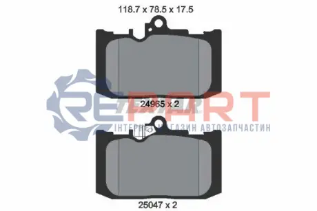 Комплект гальмівних колодок передн, LEXUS GS, RC 2.0-3.5H 12.11 TEXTAR 2496501 Купити в Україні
