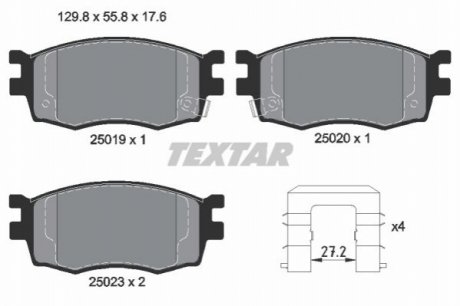 Комплект гальмівних колодок - (581011JA10) TEXTAR 2501901 (фото 1)