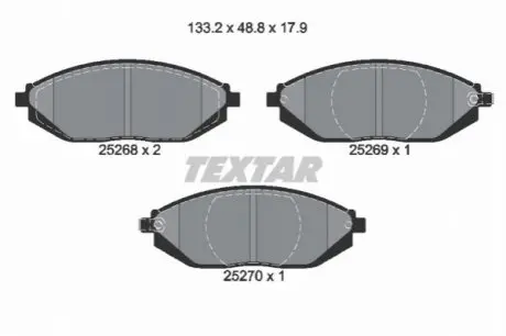 Тормозные колодки, дисковый тормоз.) TEXTAR 2526801