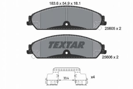 Гальмівні колодки (набір) - (K68185434AA, K68147681AA) TEXTAR 2560501