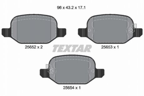 Гальмівні колодки дискові - (77366993, 77366456, 77366994) TEXTAR 2565201 (фото 1)
