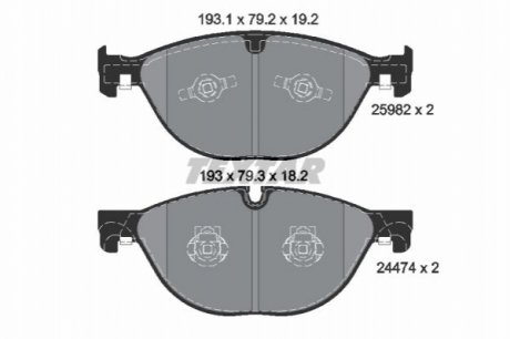 Дискові гальмівні колодки TEXTAR 2598201 (фото 1)
