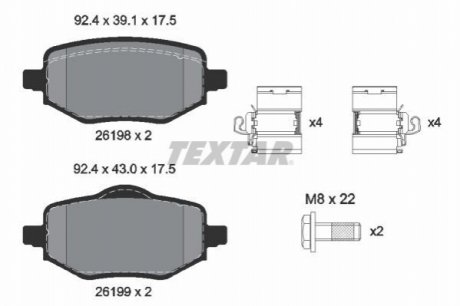 Комплект гальмівних колодок TEXTAR 2619801 (фото 1)