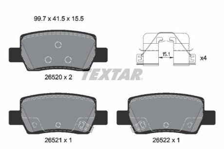 KLOCKI HAM. HYUNDAI T. ELANTRA 1,6 20- TEXTAR 2652001