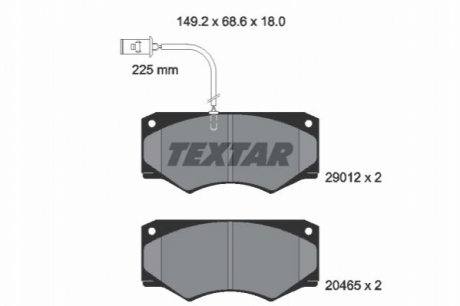 Гальмівні колодки, дискове гальмо (набір) - TEXTAR 2901201 (фото 1)