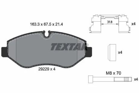 Тормозные колодки, дисковый тормоз.) TEXTAR 2922901