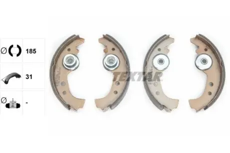 Гальмівна колодка ABARTH RITMO FIAT 126, 127, 128, 900 T/E, 900 T/E PULMINO, CINQUECENTO, DUNA, ELBA, FIORINO, PANDA, PENNY, PREMIO, REGATA, RITMO, SEICENTO / 600 0.6-Electric 03.69-01.10 TEXTAR 91005900