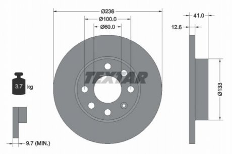 Гальмівний диск TEXTAR 92020903 (фото 1)