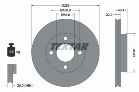 Тормозной диск TEXTAR 92026000 (фото 1)