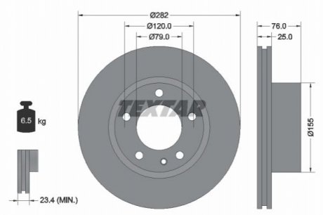 Гальмівний диск TEXTAR 92026700 (фото 1)