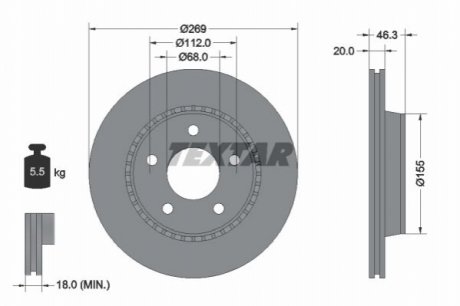 Тормозной диск TEXTAR 92037100 (фото 1)