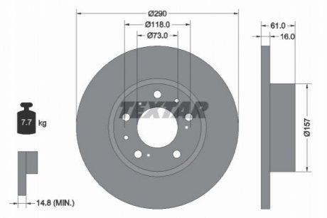 Тормозной диск - (4246A0, 4246H3, 4246N7) TEXTAR 92042900