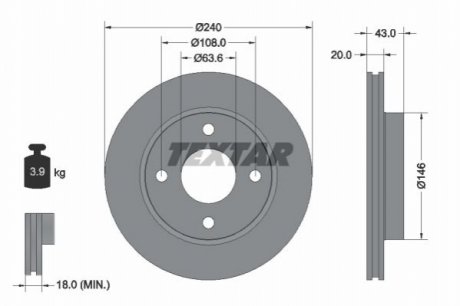 Тормозной диск TEXTAR 92051003 (фото 1)