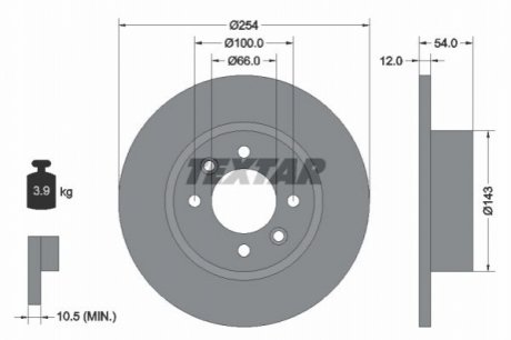 Гальмівний диск TEXTAR 92051500 (фото 1)