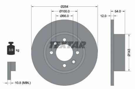 Тормозной диск TEXTAR 92051500 (фото 1)