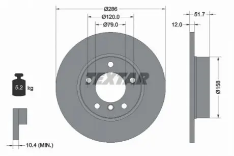 Диск гальмівний передн Лів/Прав BMW 3 (E36), Z3 (E36) 1.6-2.5 09.90-01.03 TEXTAR 92055503