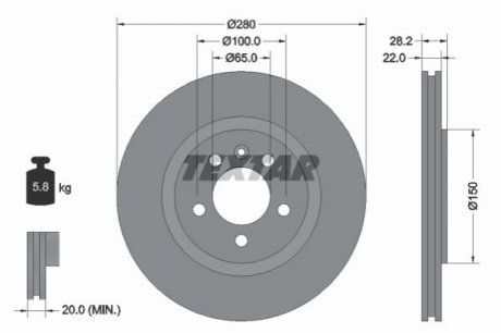 Гальмівний диск TEXTAR 92057100